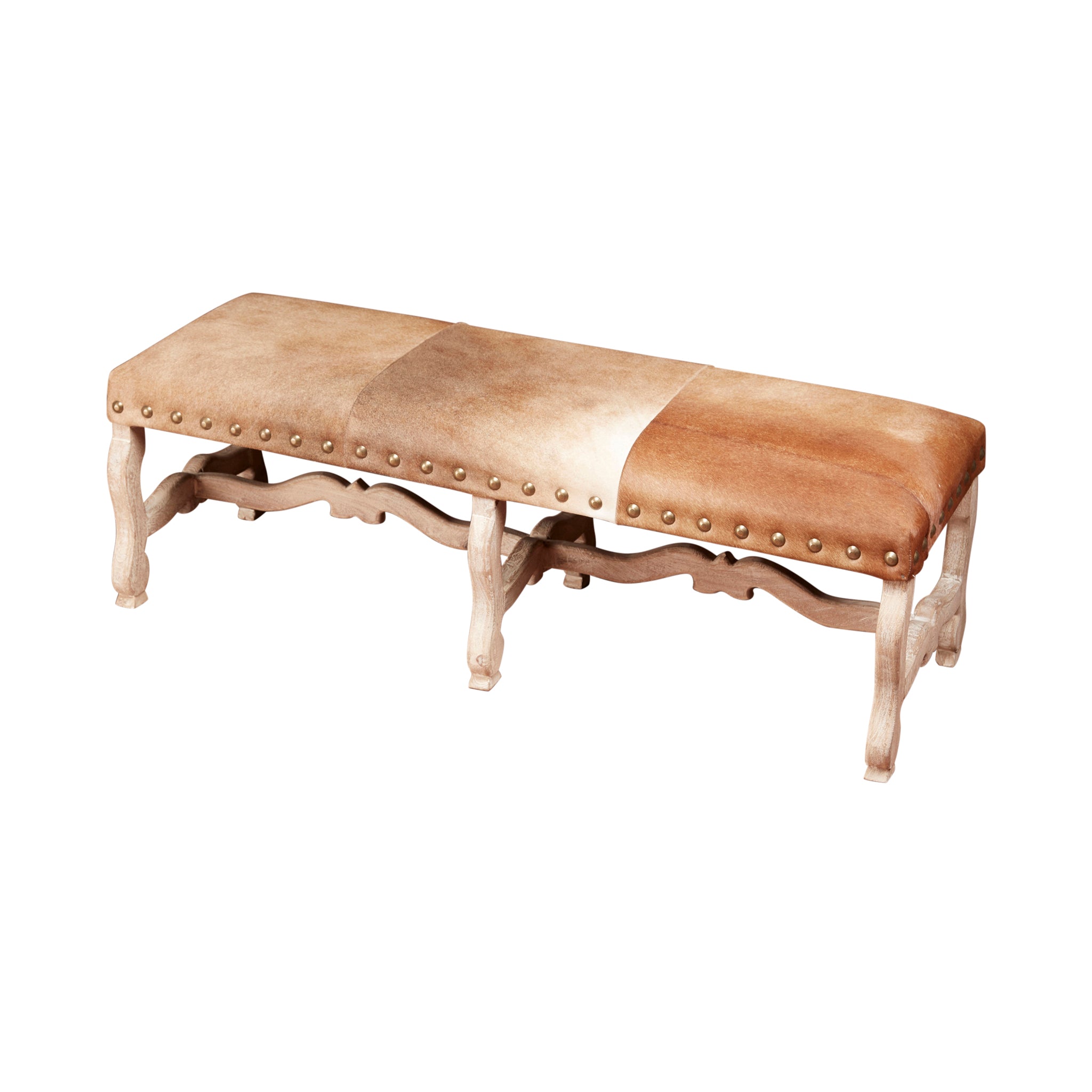 Hartwick Cowhide Mango Bench