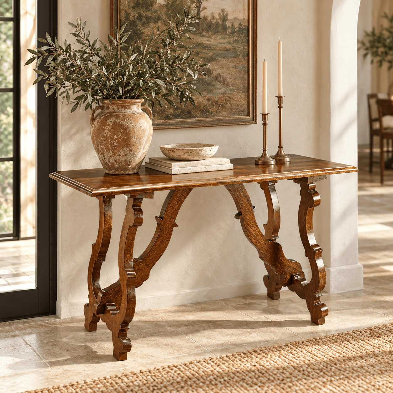 Cetona Carved Wood Console - Wisteria