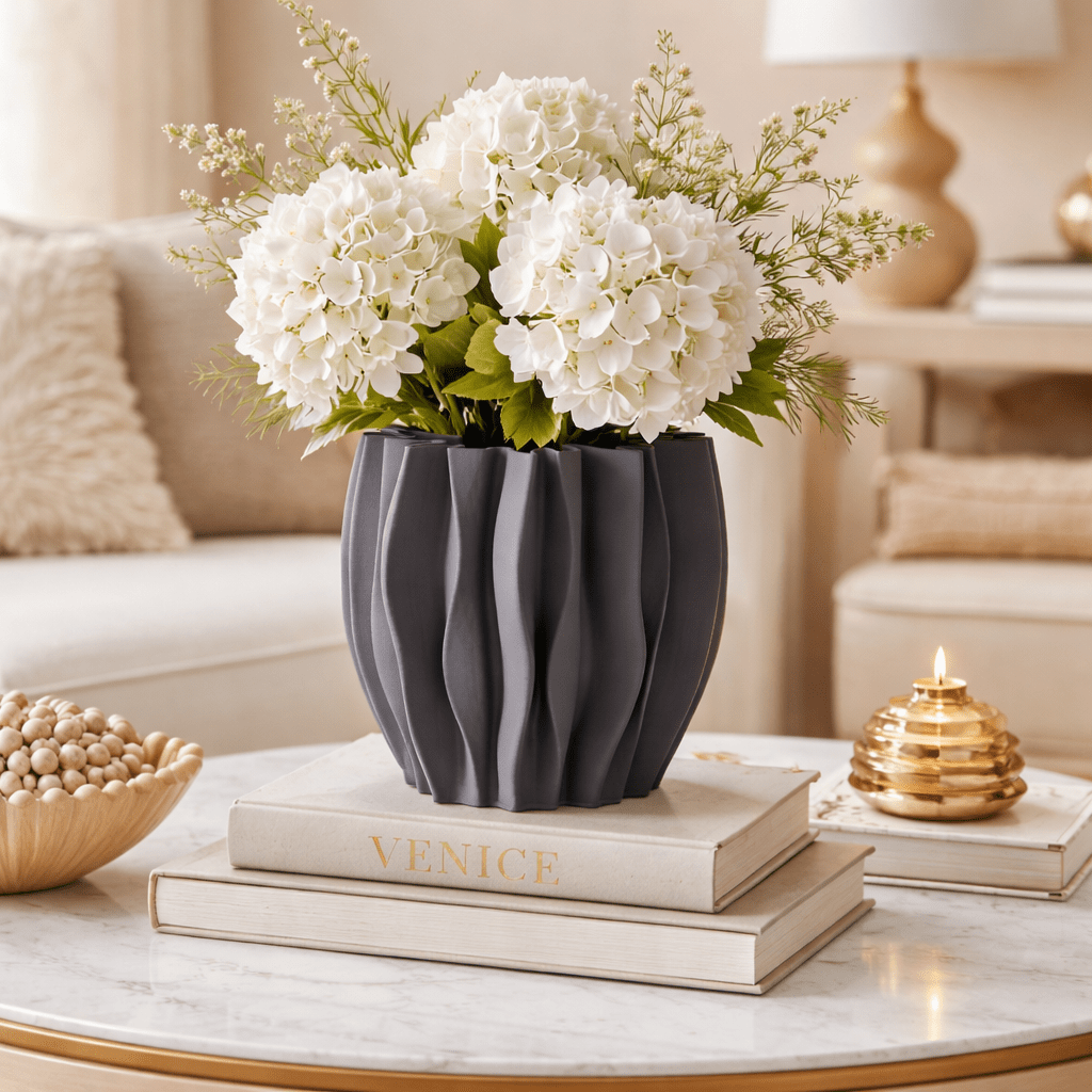 Orren Sculpted Ceramic Vase - Wisteria