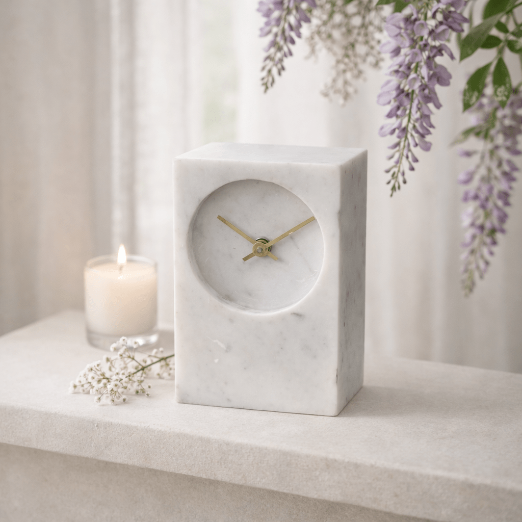 Vianne Marble Table Clock - Wisteria