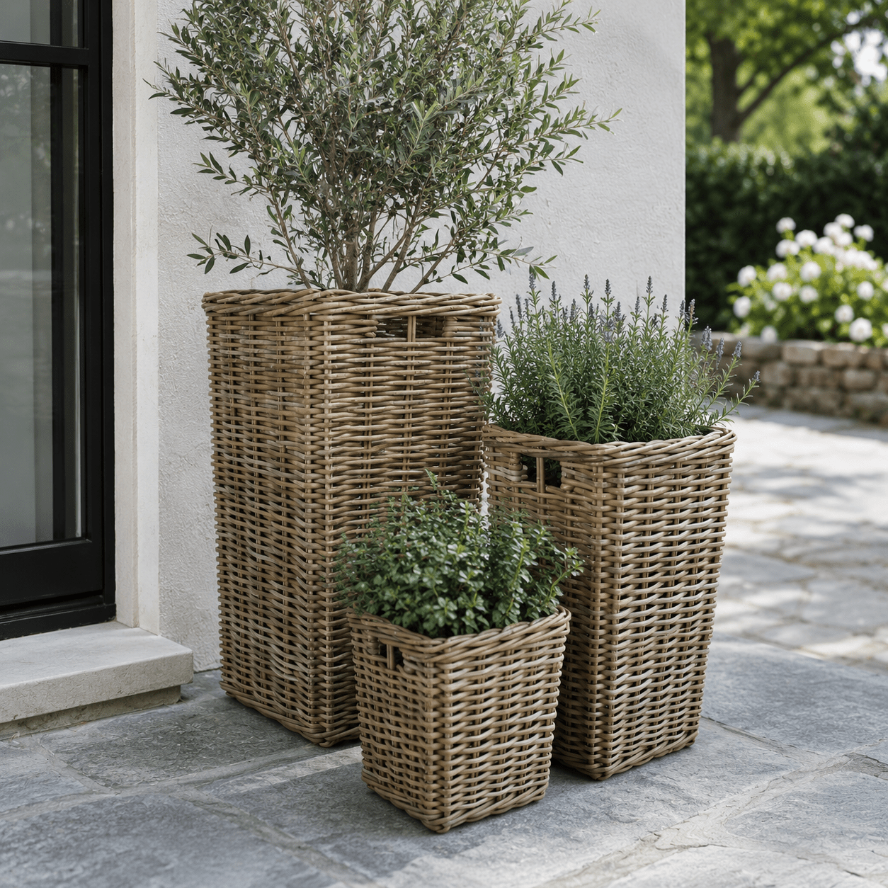 Sifnos Rattan Planter Set - Wisteria