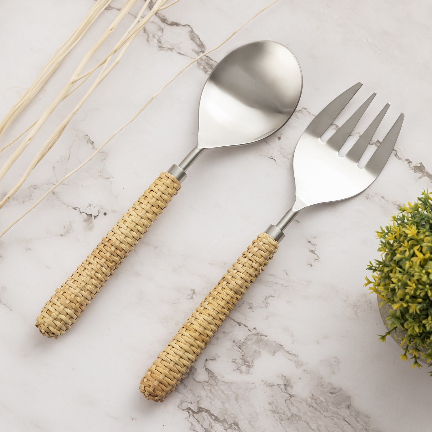 Talvane Rattan Salad Set - Wisteria