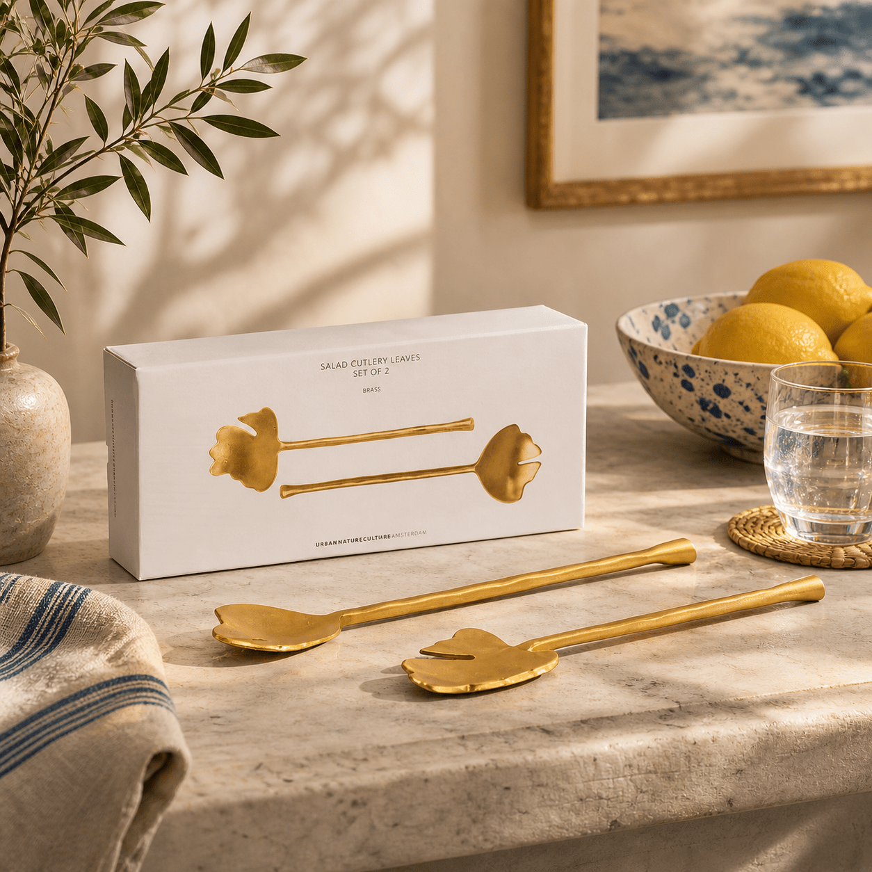Akrotiri Leaf Salad Servers - Wisteria