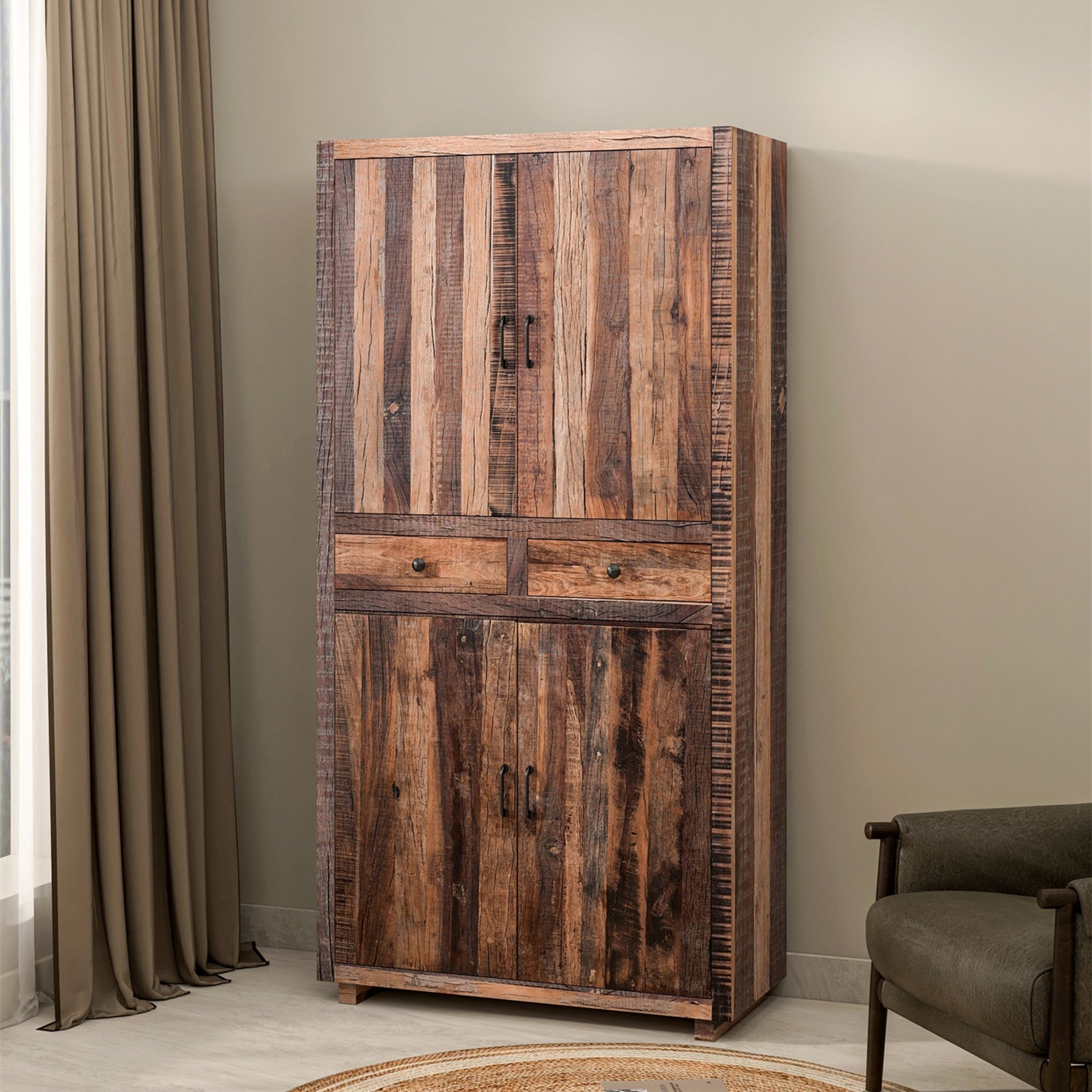 Emporeio Reclaimed Wood Armoire - Wisteria