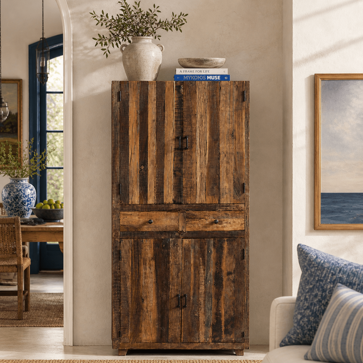 Emporeio Reclaimed Wood Armoire - Wisteria