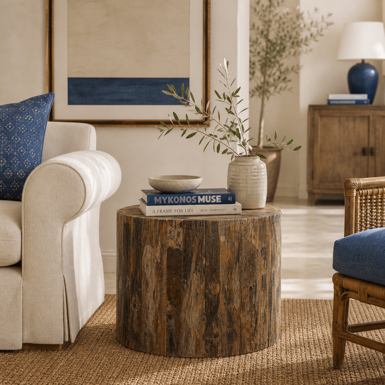Oia Reclaimed Wood Side Table - Wisteria