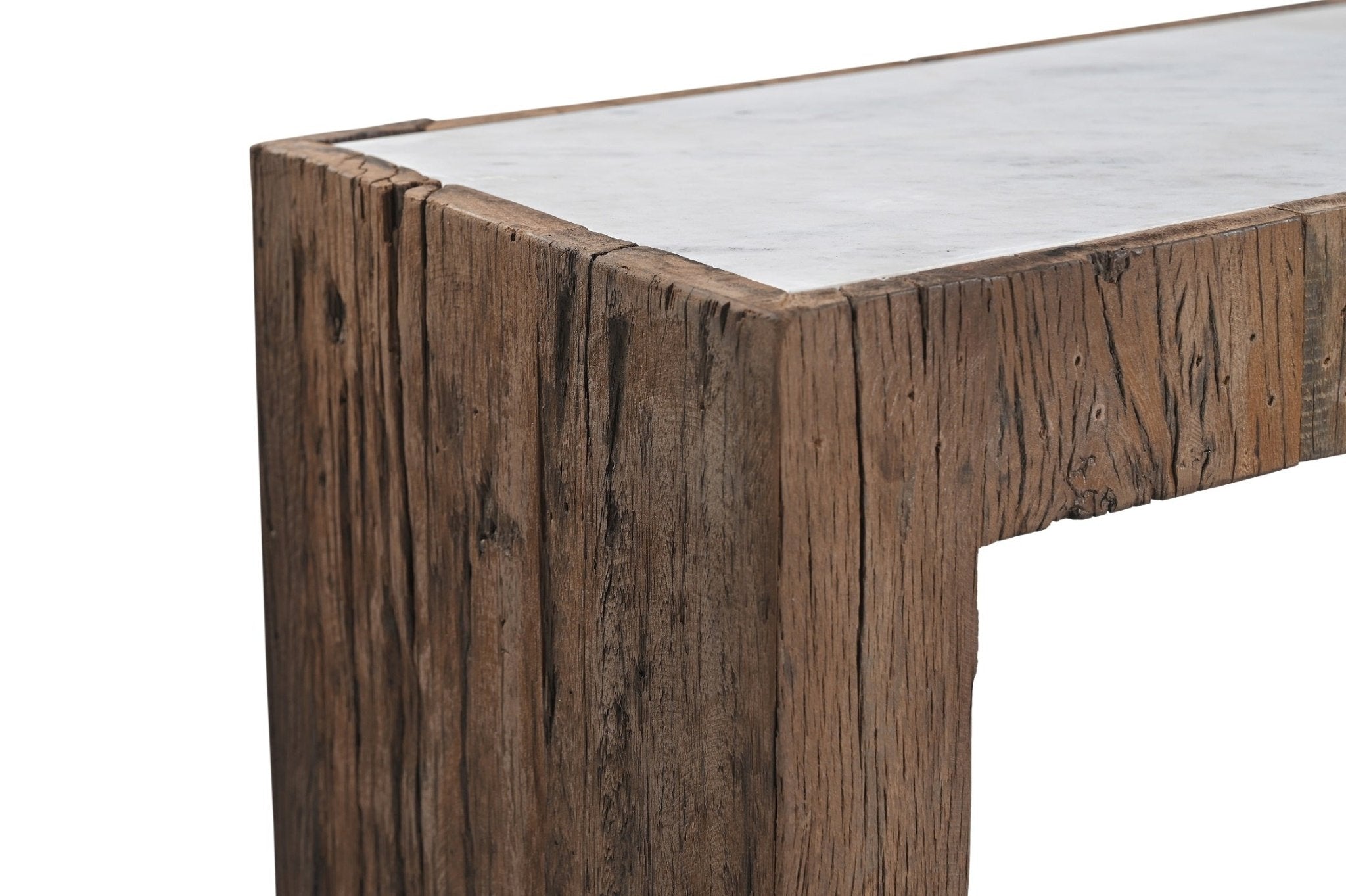 Karios Reclaimed Wood Marble Console - Wisteria