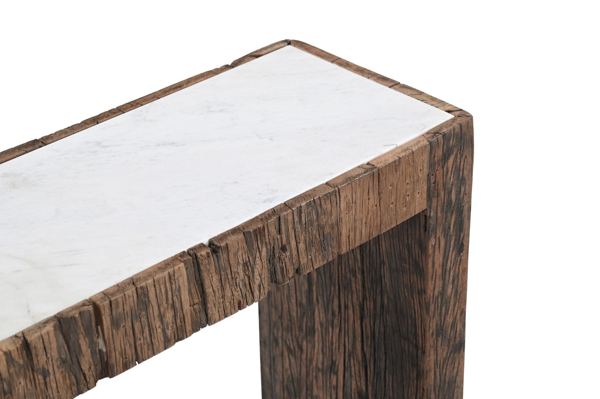 Karios Reclaimed Wood Marble Console - Wisteria