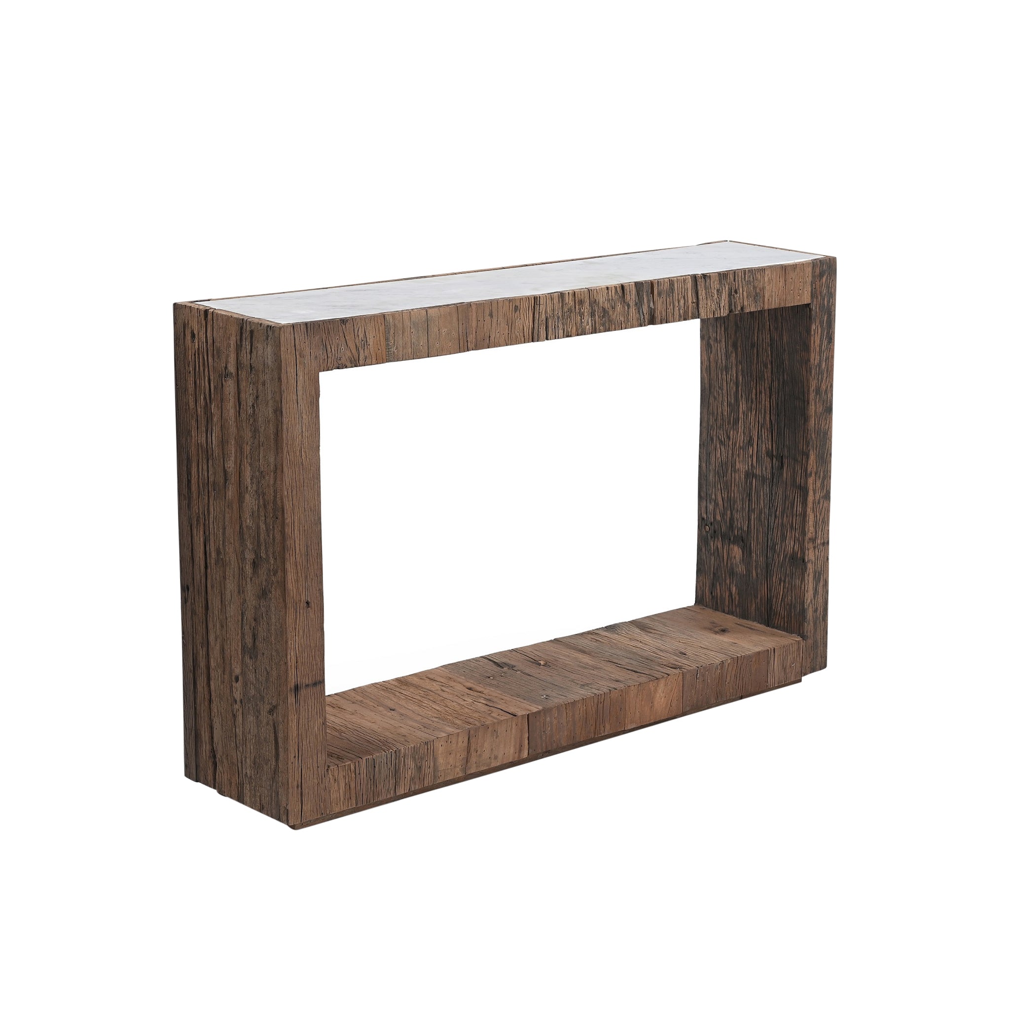 Karios Reclaimed Wood Marble Console - Wisteria