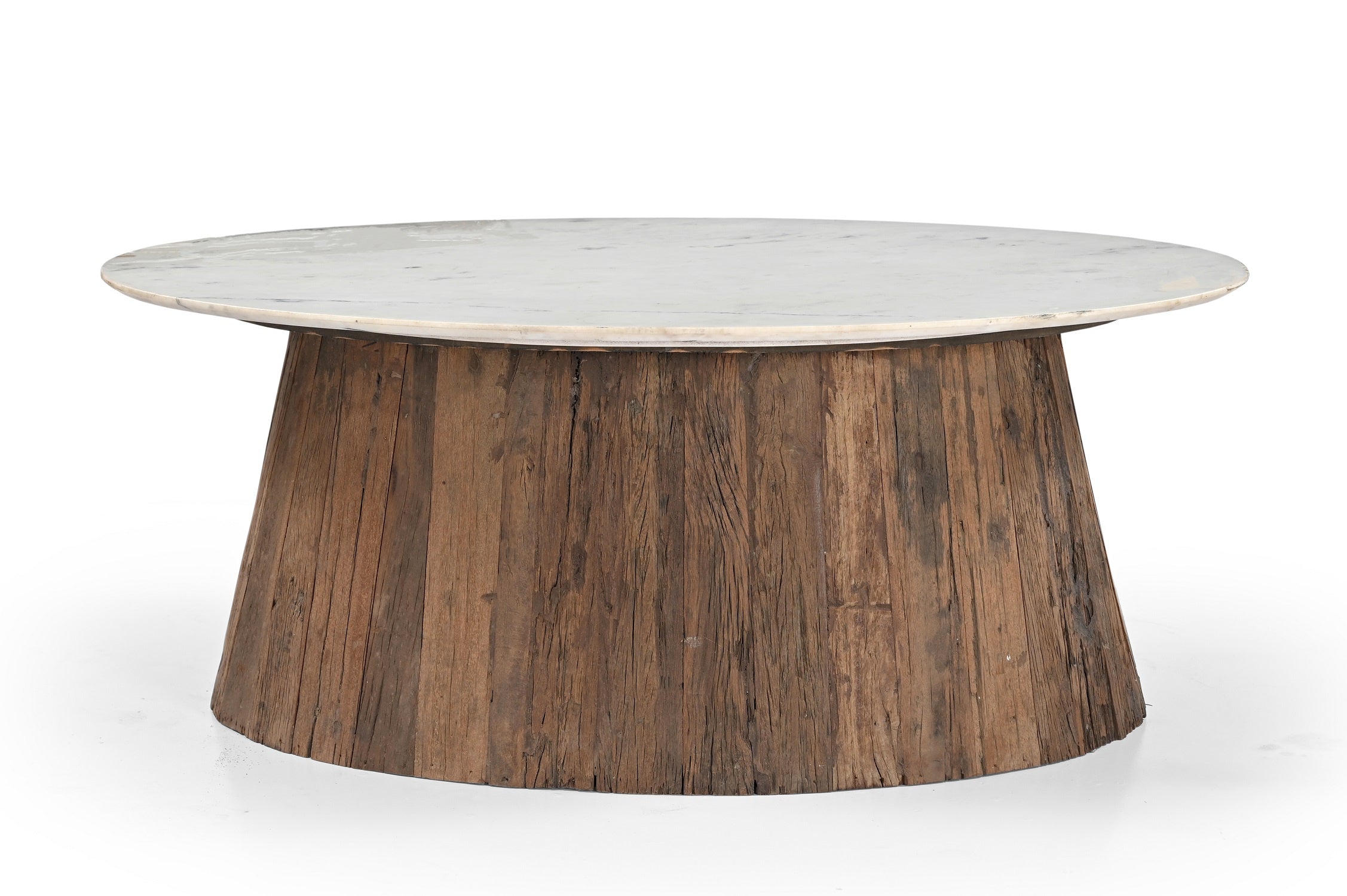 Theron Reclaimed Wood Marble Coffee Table