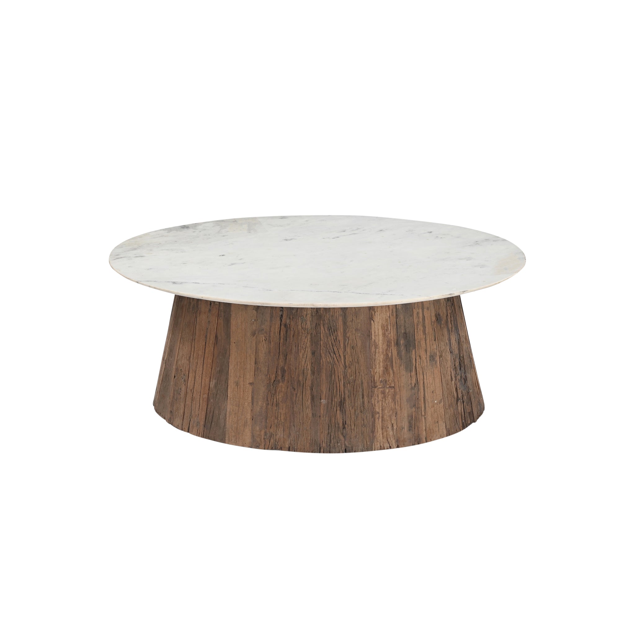 Theron Reclaimed Wood Marble Coffee Table