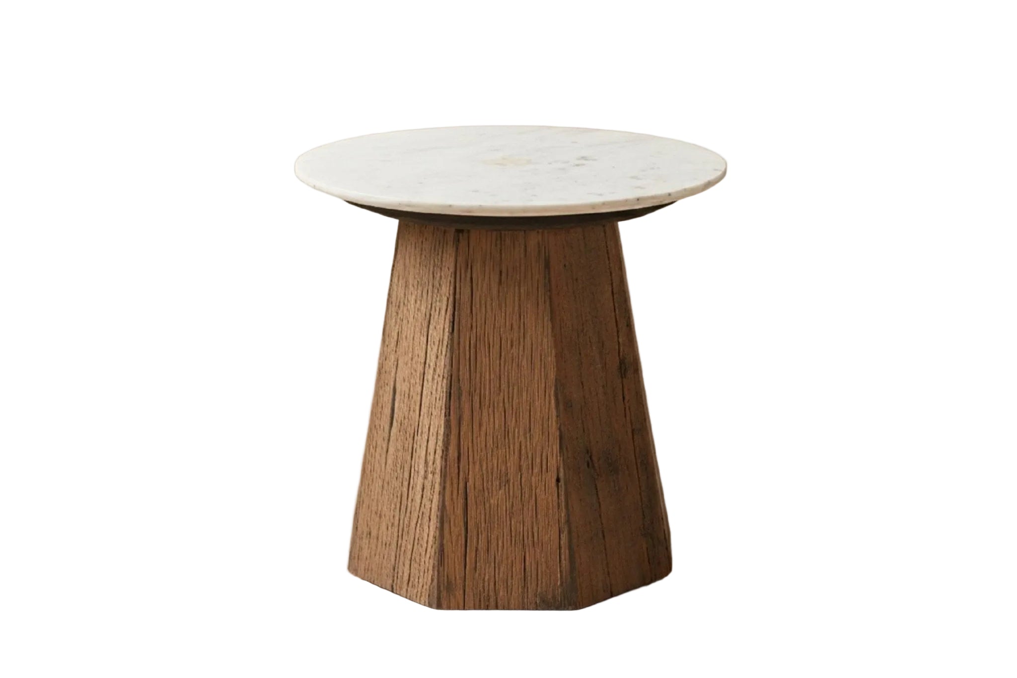 Theron Reclaimed Wood Marble Side Table - Wisteria