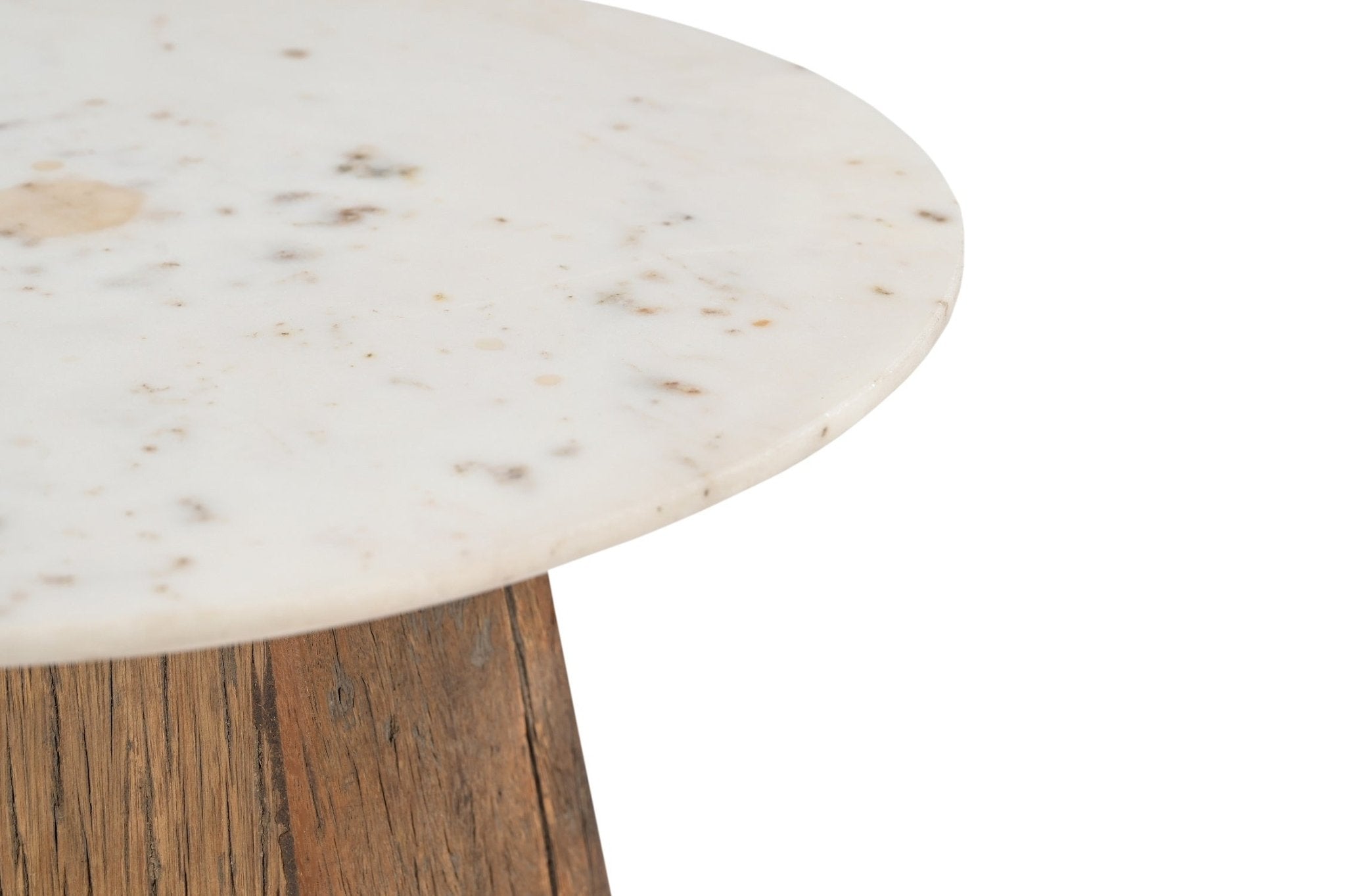 Theron Reclaimed Wood Marble Side Table - Wisteria