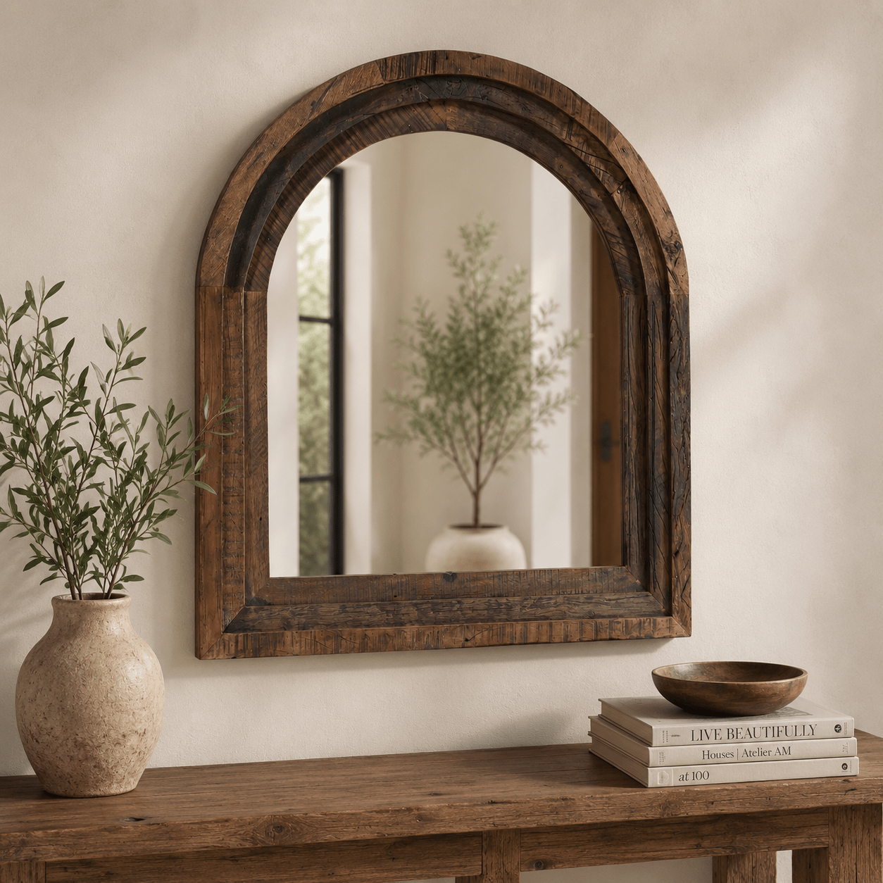 Kythra Reclaimed Wood Mirror - Wisteria