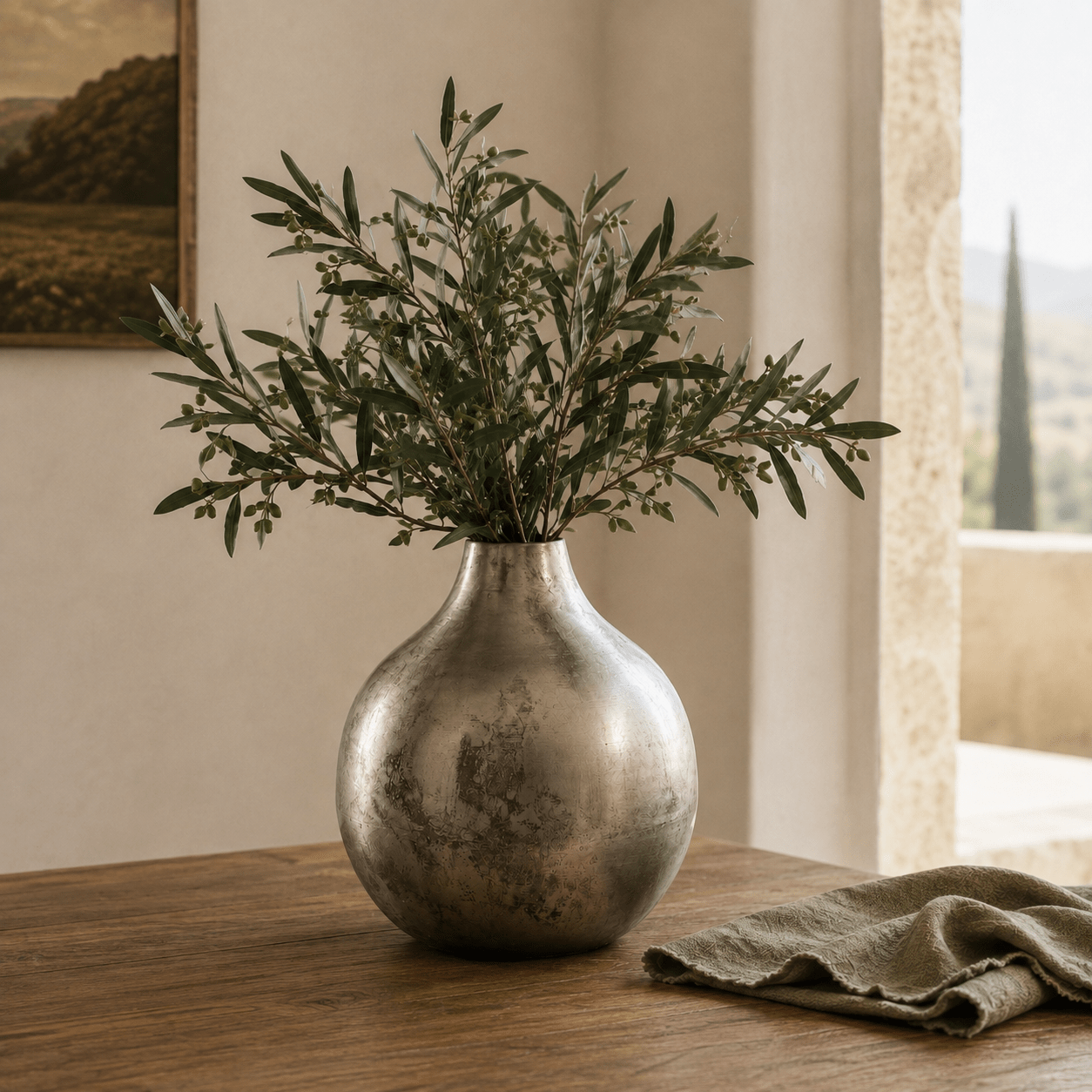 Argent Iron Vase - Wisteria