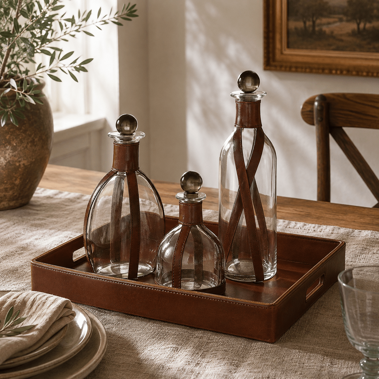 Carlisle Leather Tray - Wisteria