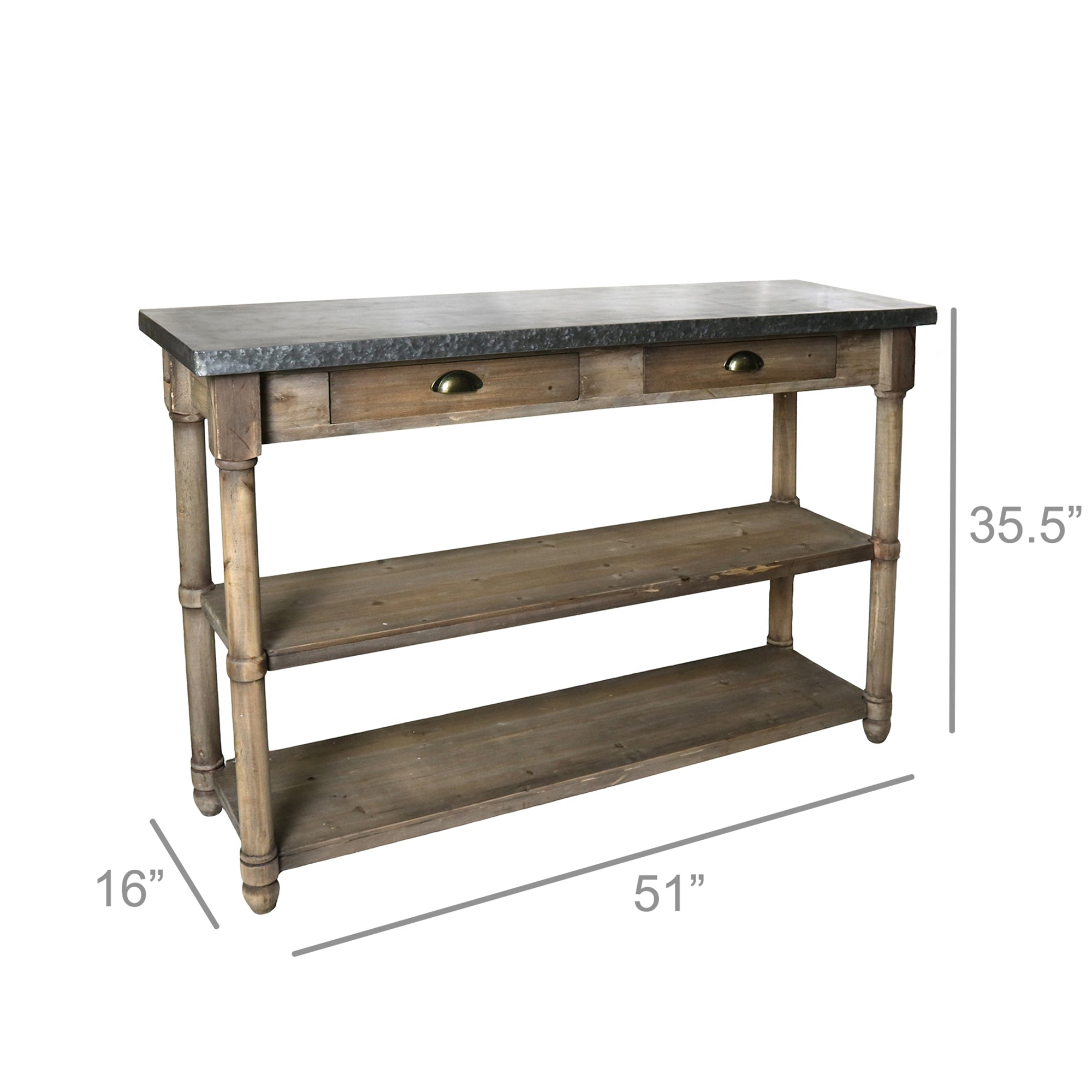 Anghiari Zinc Console Table