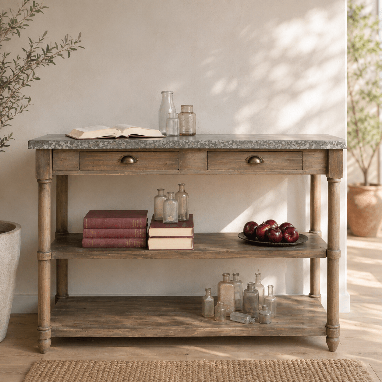 Anghiari Zinc Console Table - Wisteria