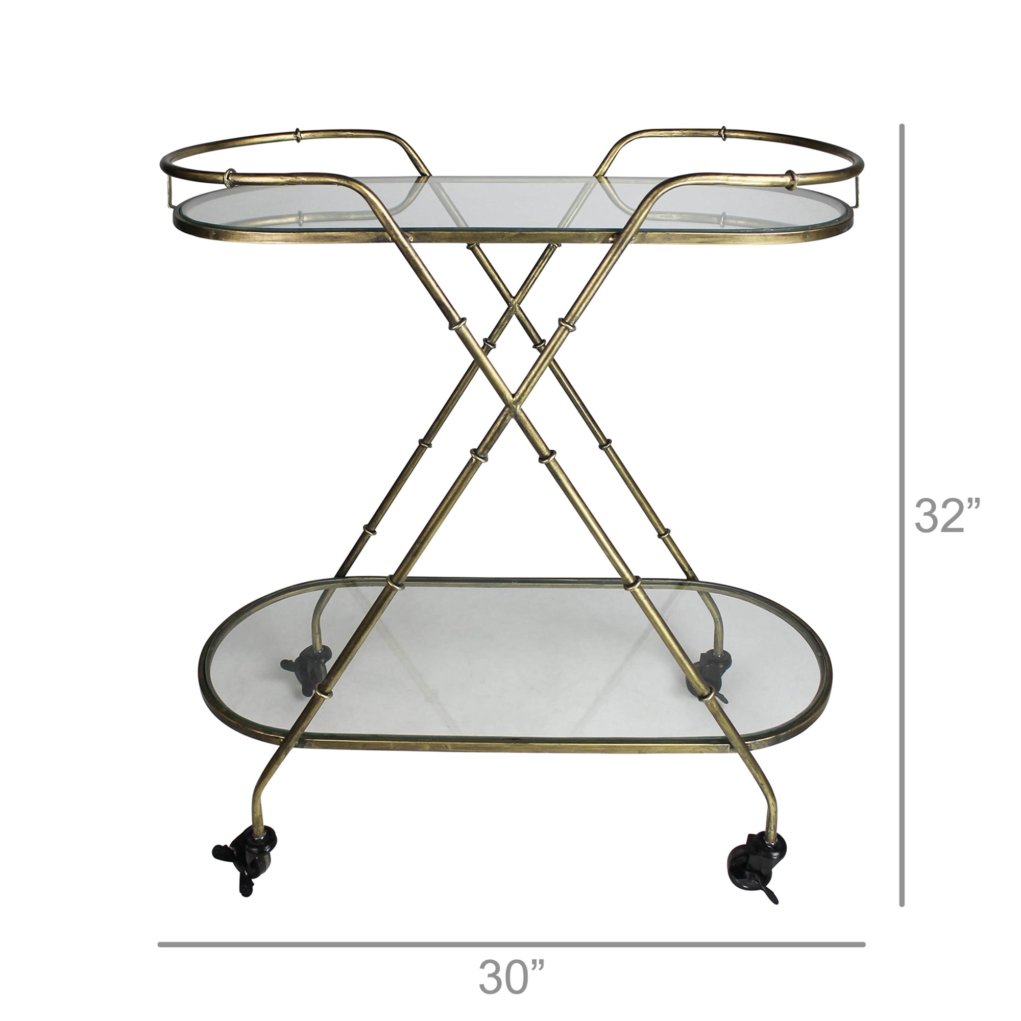 Capalbio Brass Bar Cart