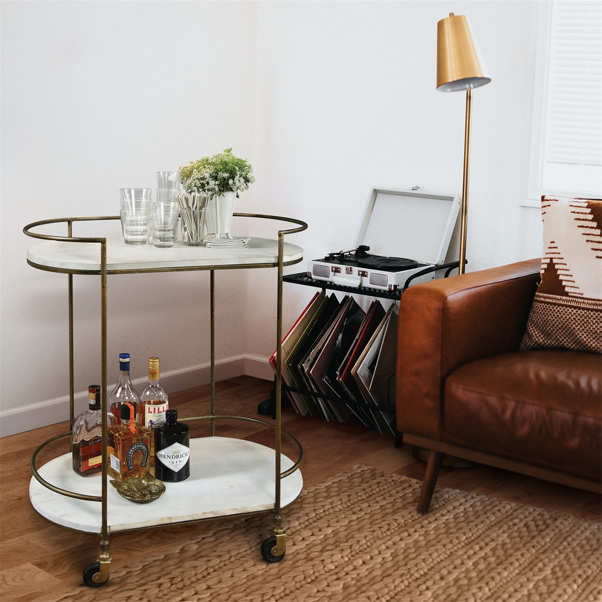 Scarlino Brass Bar Cart