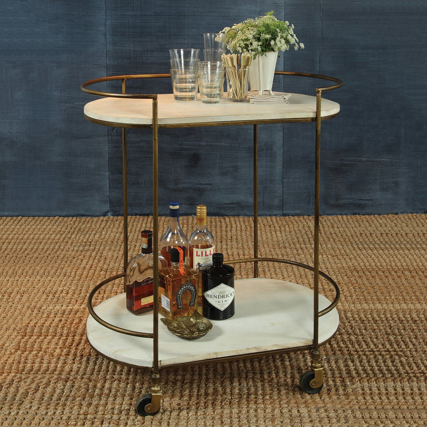 Scarlino Brass Bar Cart