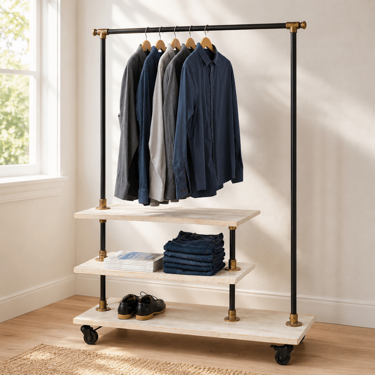 Foscarina Wood Iron Etagere - Wisteria