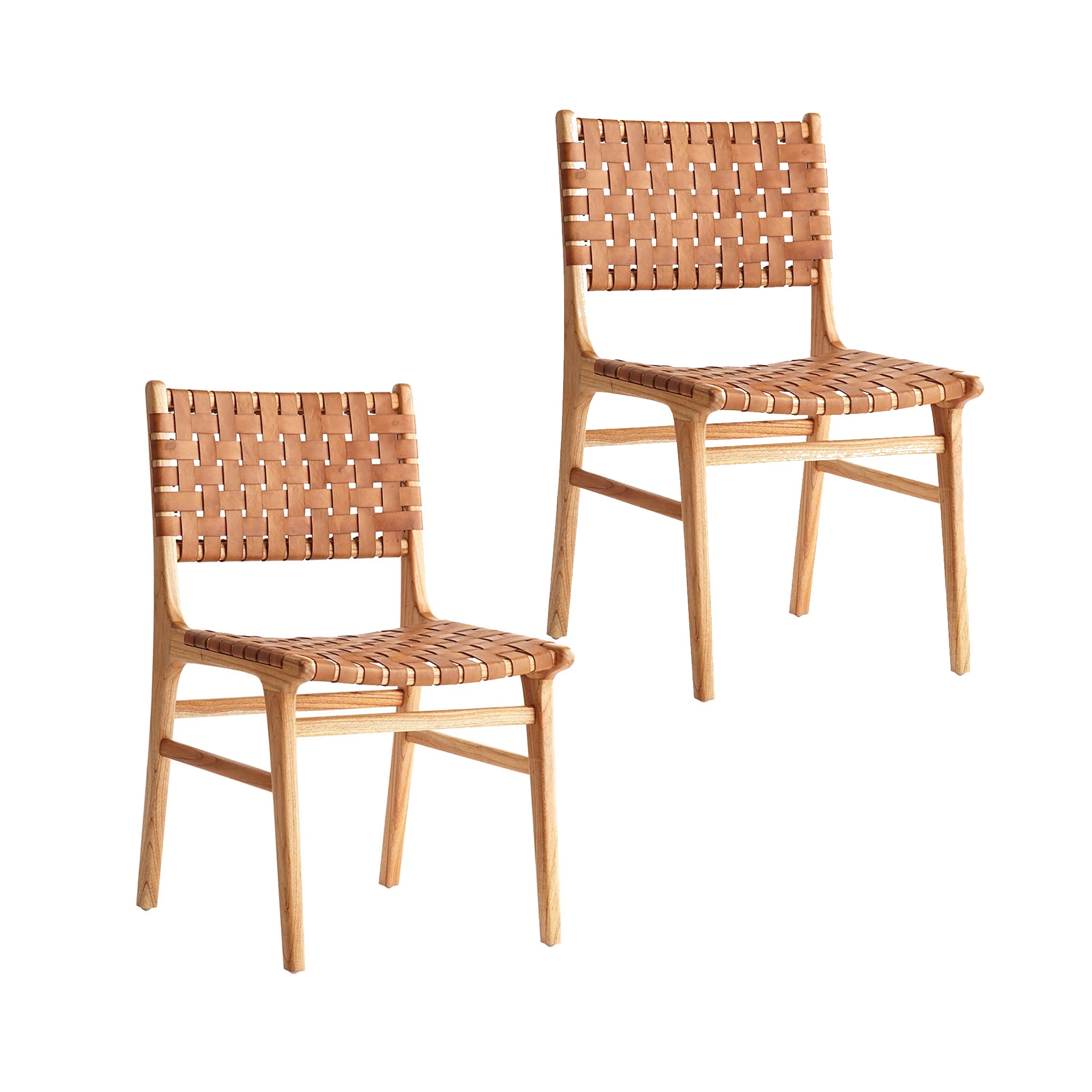 Woven leather dining online chair