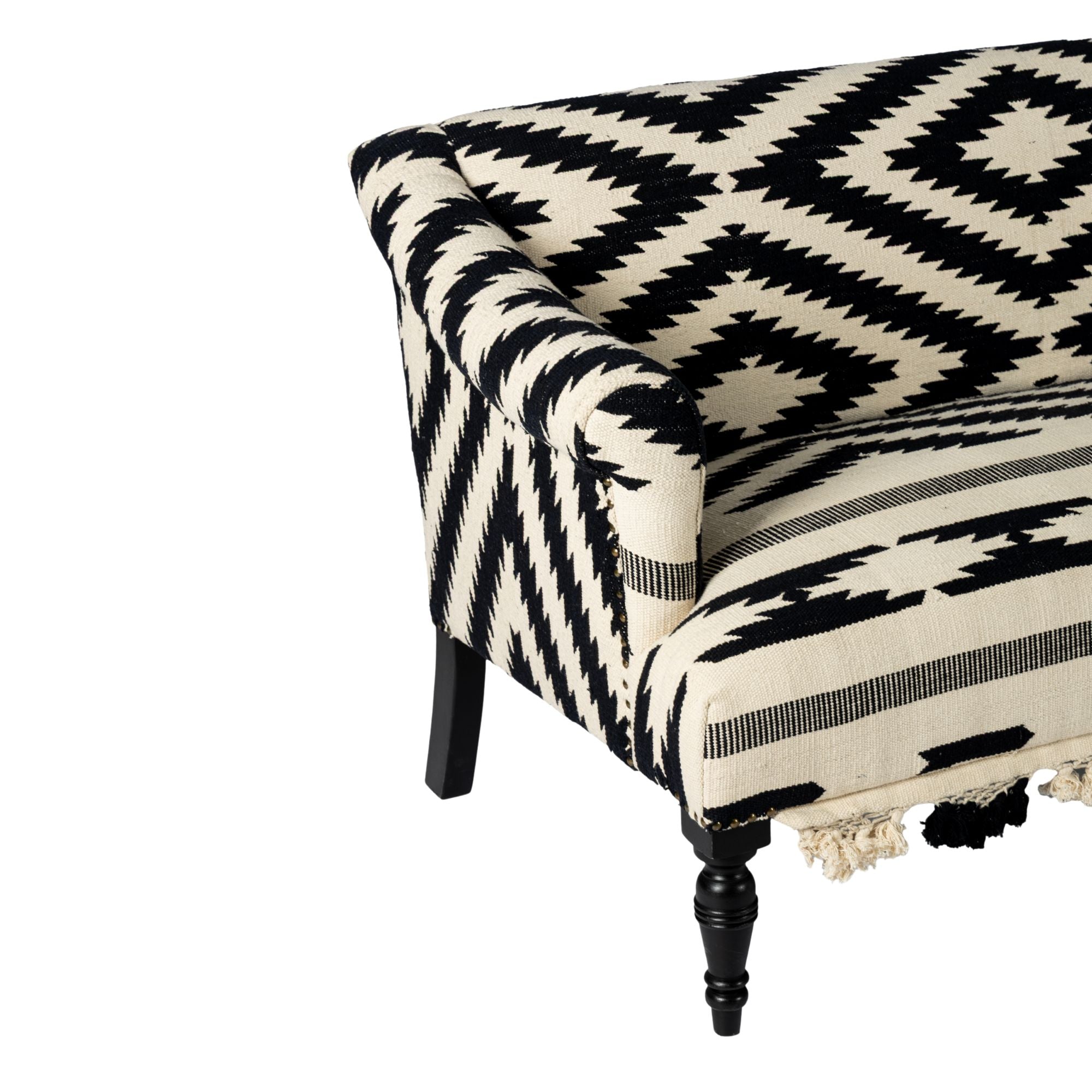 Handwoven Upholstery Bridal Rug Settee | Wisteria