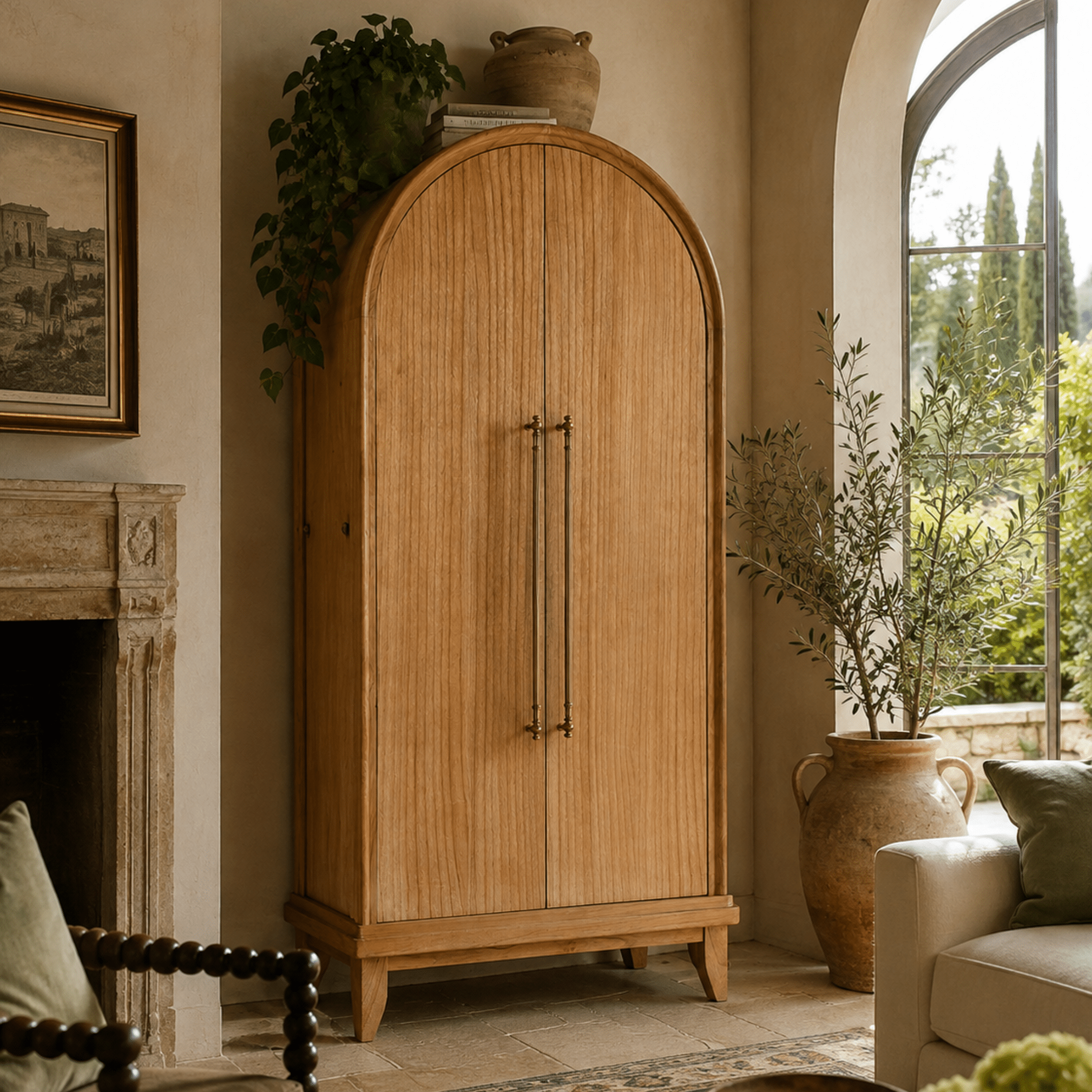 Aiden Distressed Wood Cabinet - Wisteria