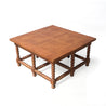 Barley Twist Coffee Table Small Square Natural Top Above View