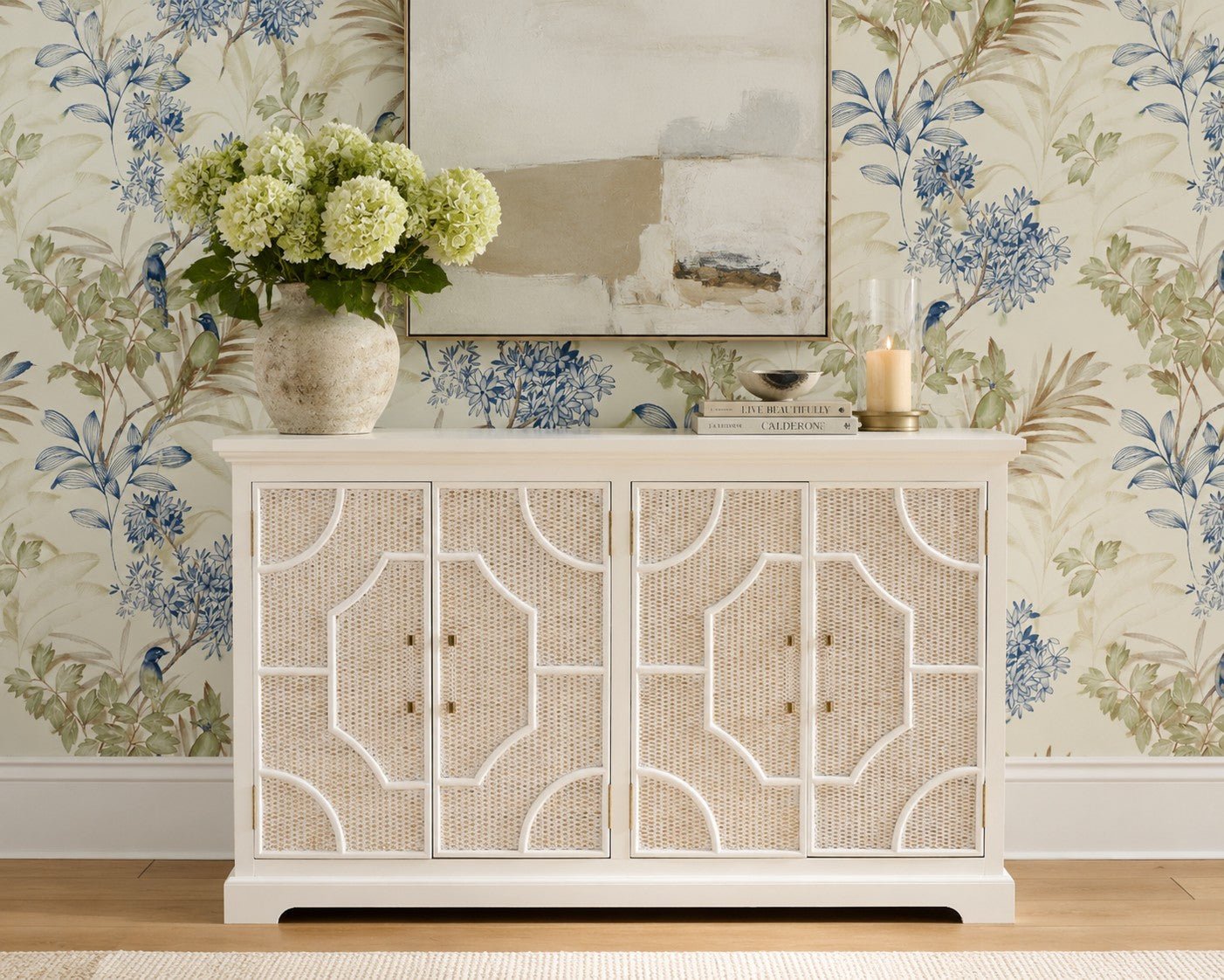 Bimini Cane Panel Wood Sideboard - Wisteria
