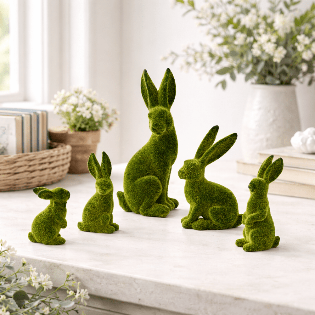 Verdancia Flocked Rabbit Set - Wisteria