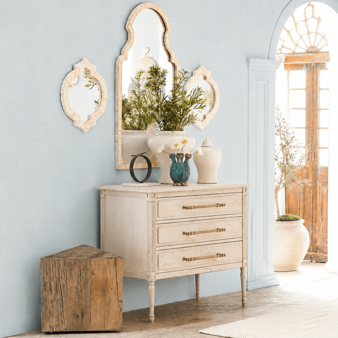 Etrielle Washed Wood Chest - Wisteria