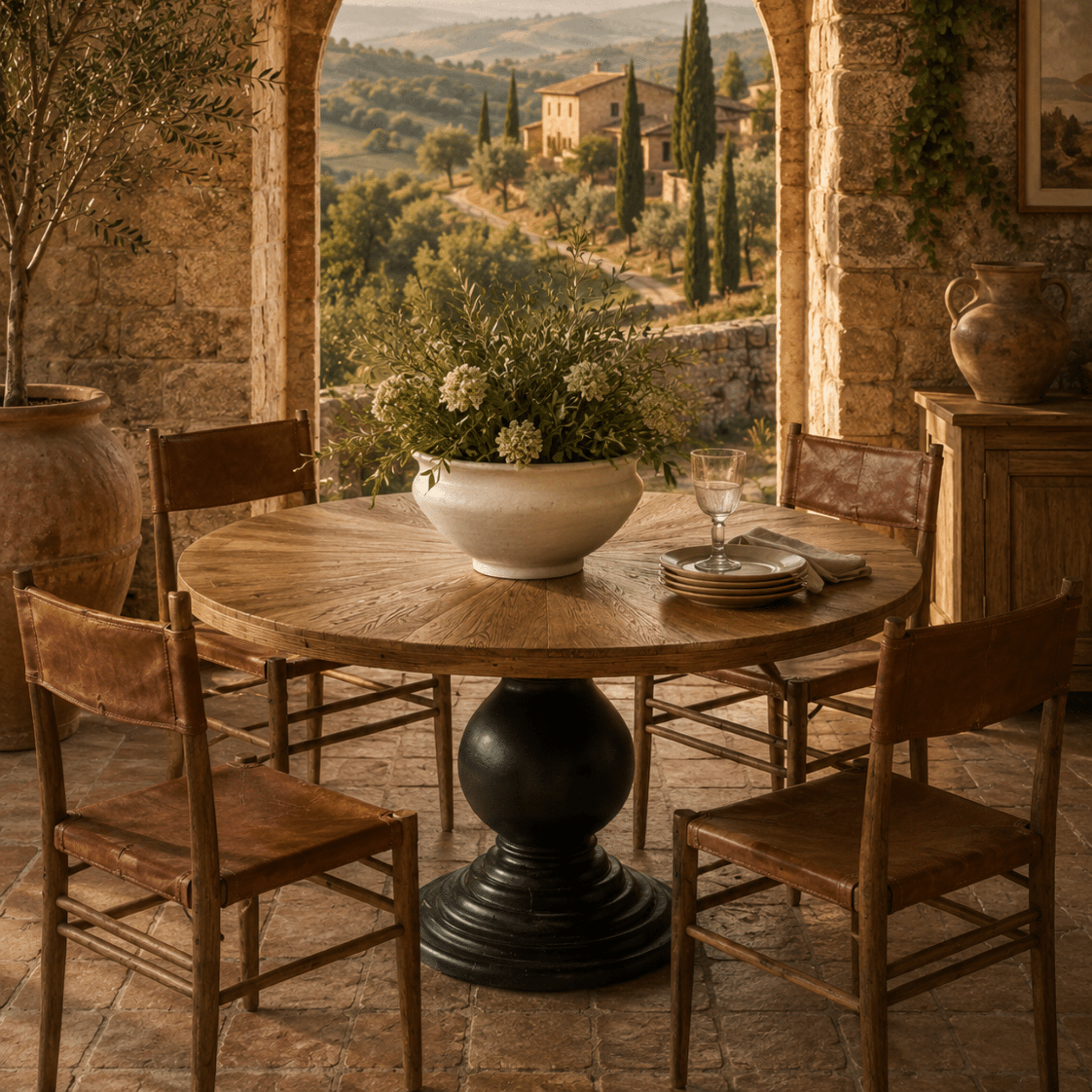 Concentric Round Dining Table - Wisteria