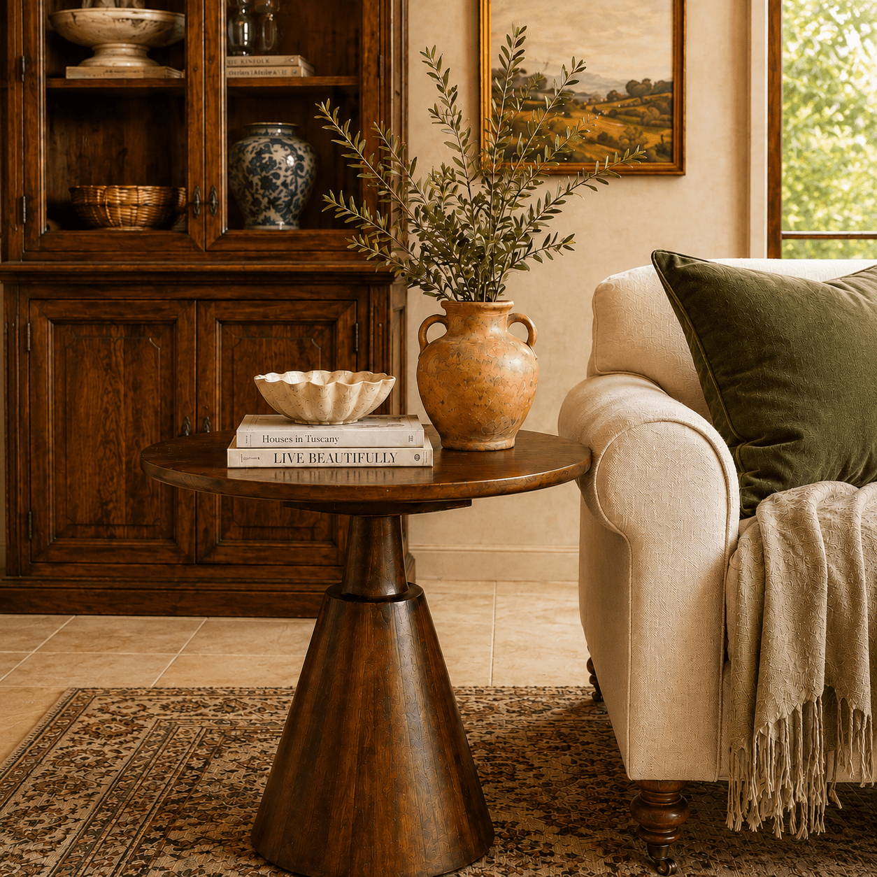 Corvin Solid Wood Side Table - Wisteria