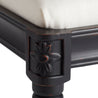 Closeup View of the Gustavian Dining Chair Edge (Color - Black) on a White Background