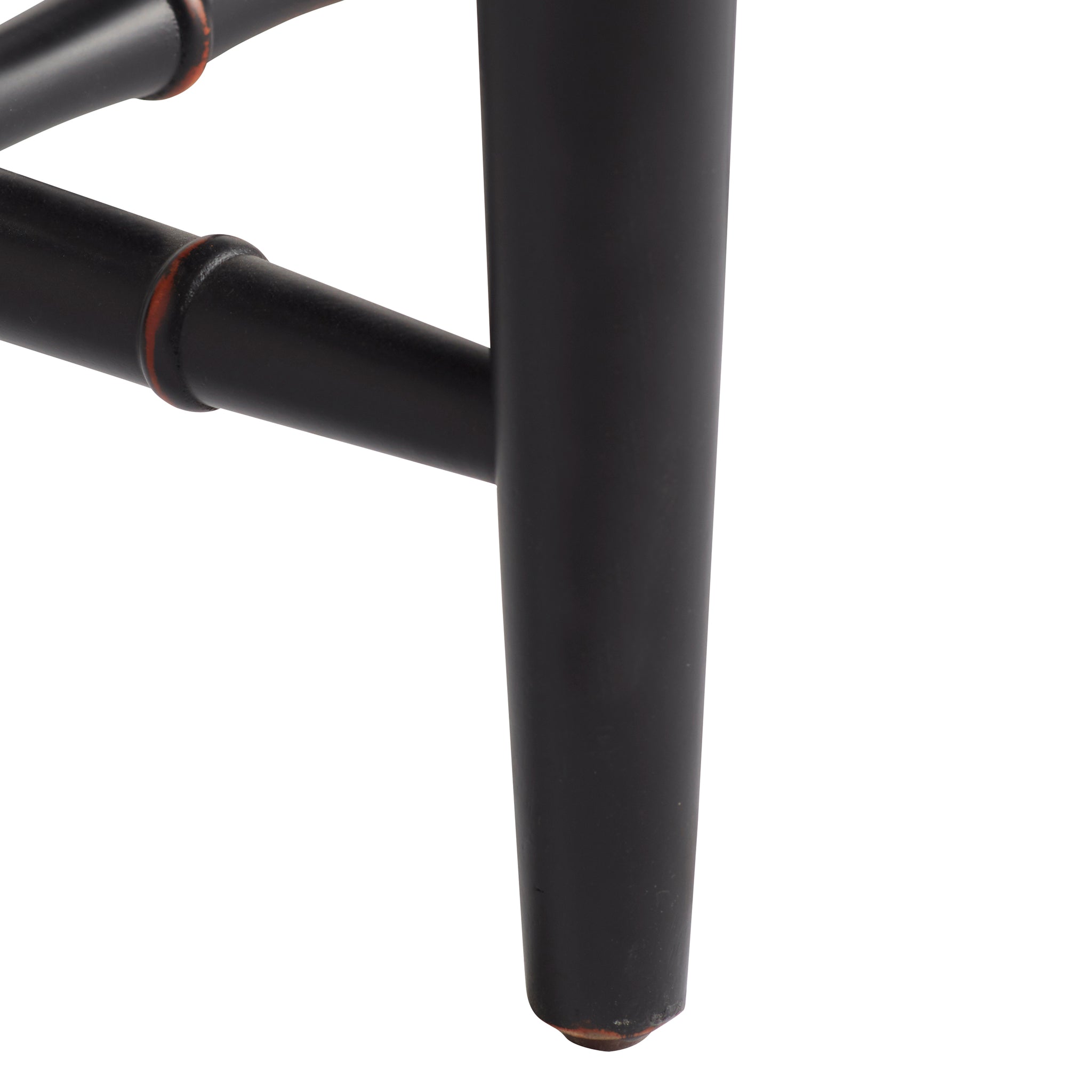 Closeup View of the Gustavian Dining Chair Leg (Color - Black) on a White Background