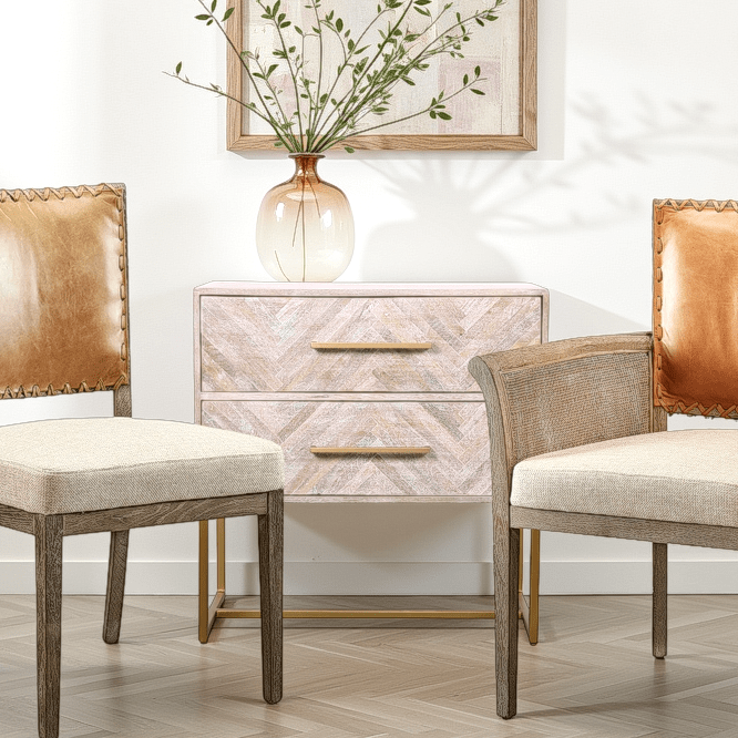 Modern Petite Herringbone Chest - Wisteria