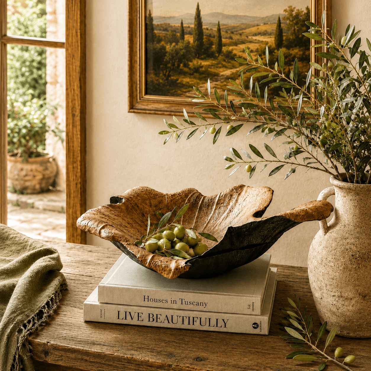 Etrusca Carved Wood Bowl - Wisteria