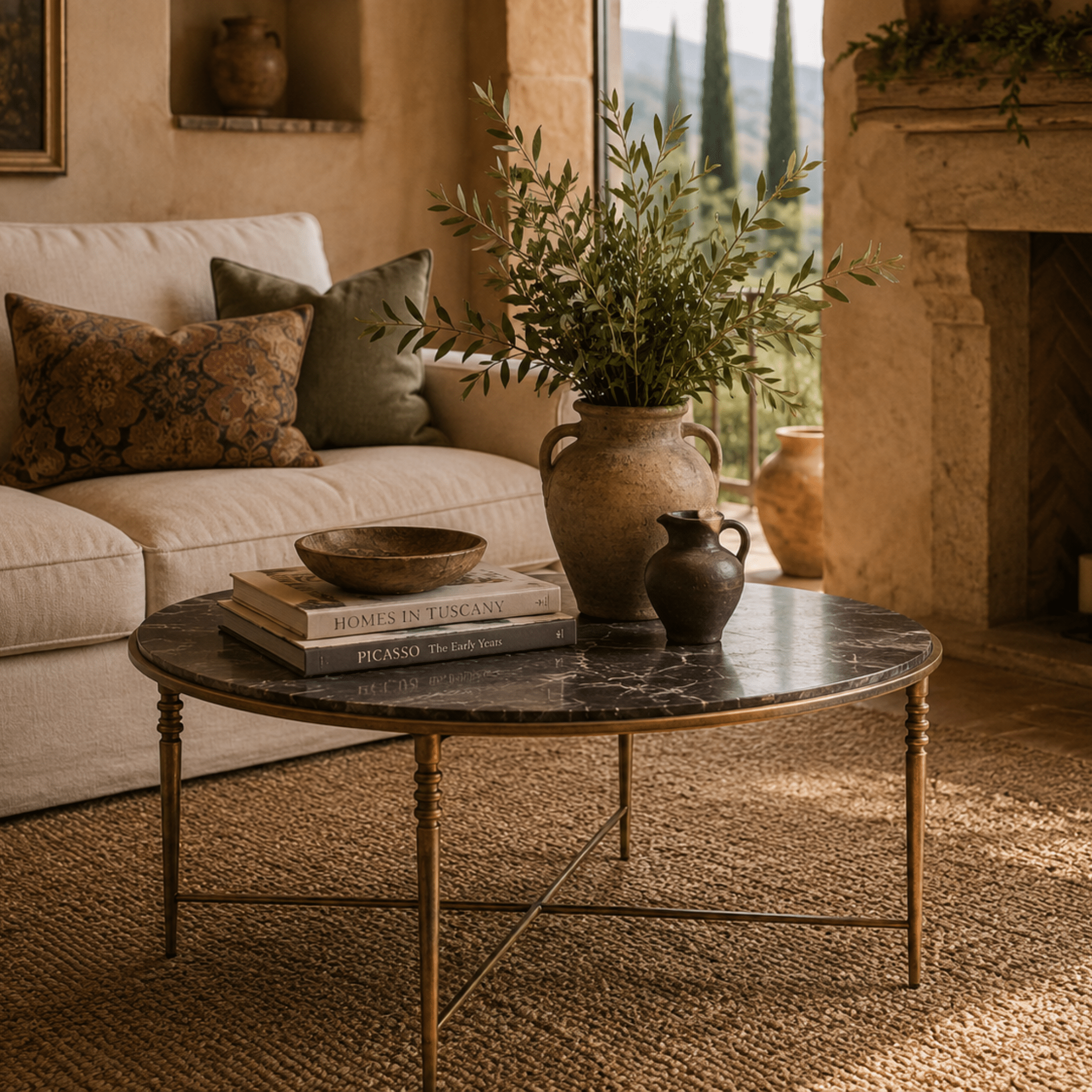 Piombino Marble Coffee Table - Wisteria