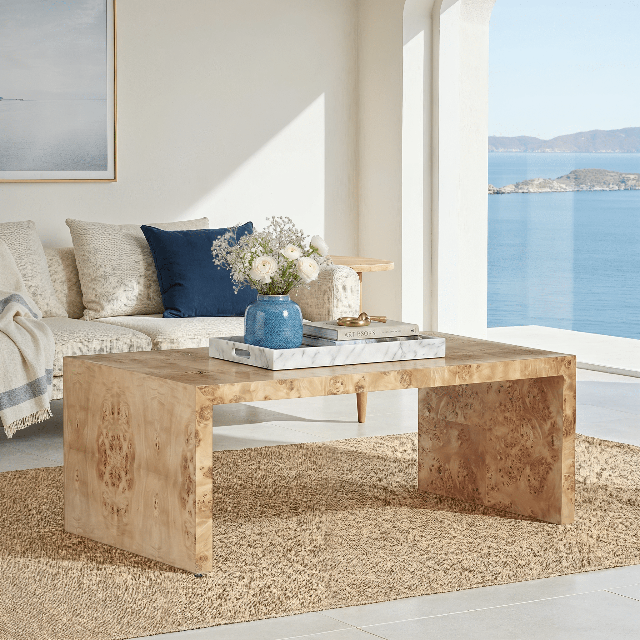 Oslo Burl Wood Veneer Coffee Table - Wisteria