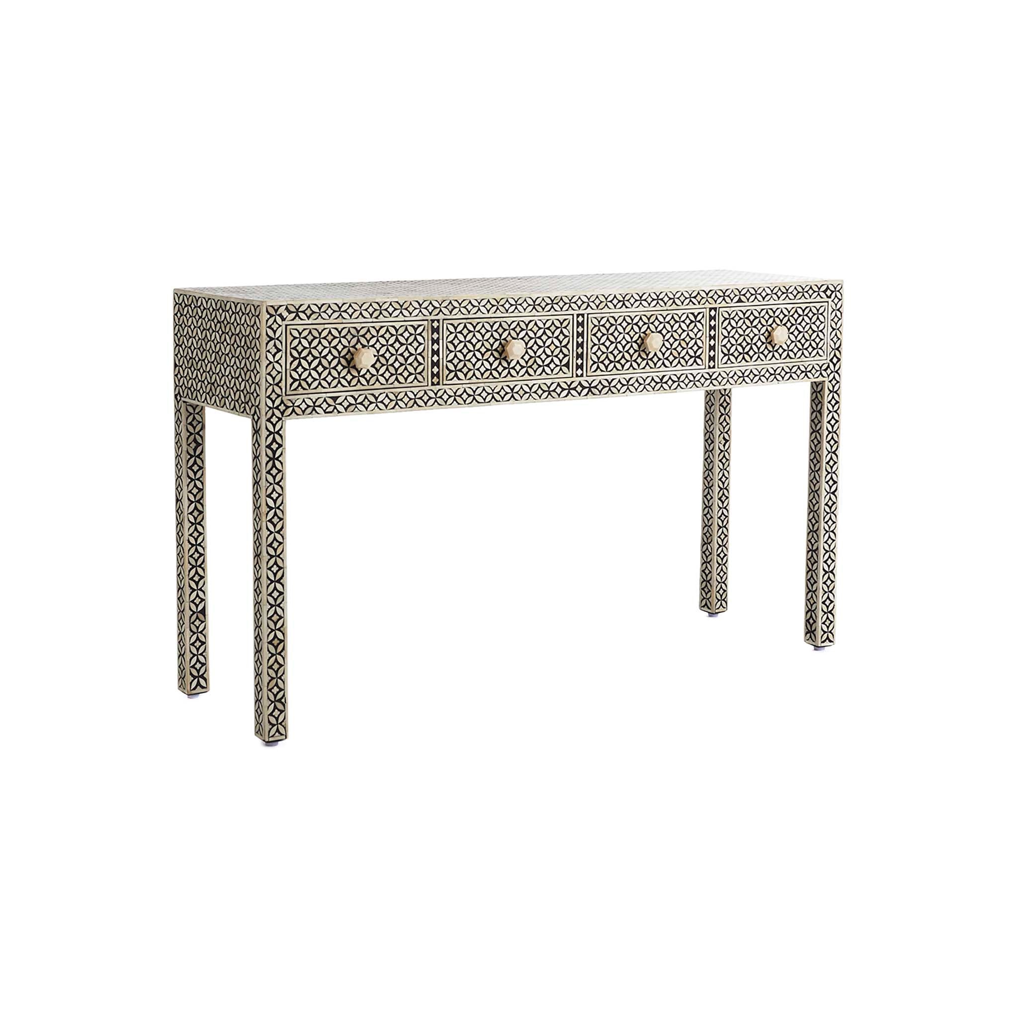 Bone Inlay Console Table with Drawers | Wisteria