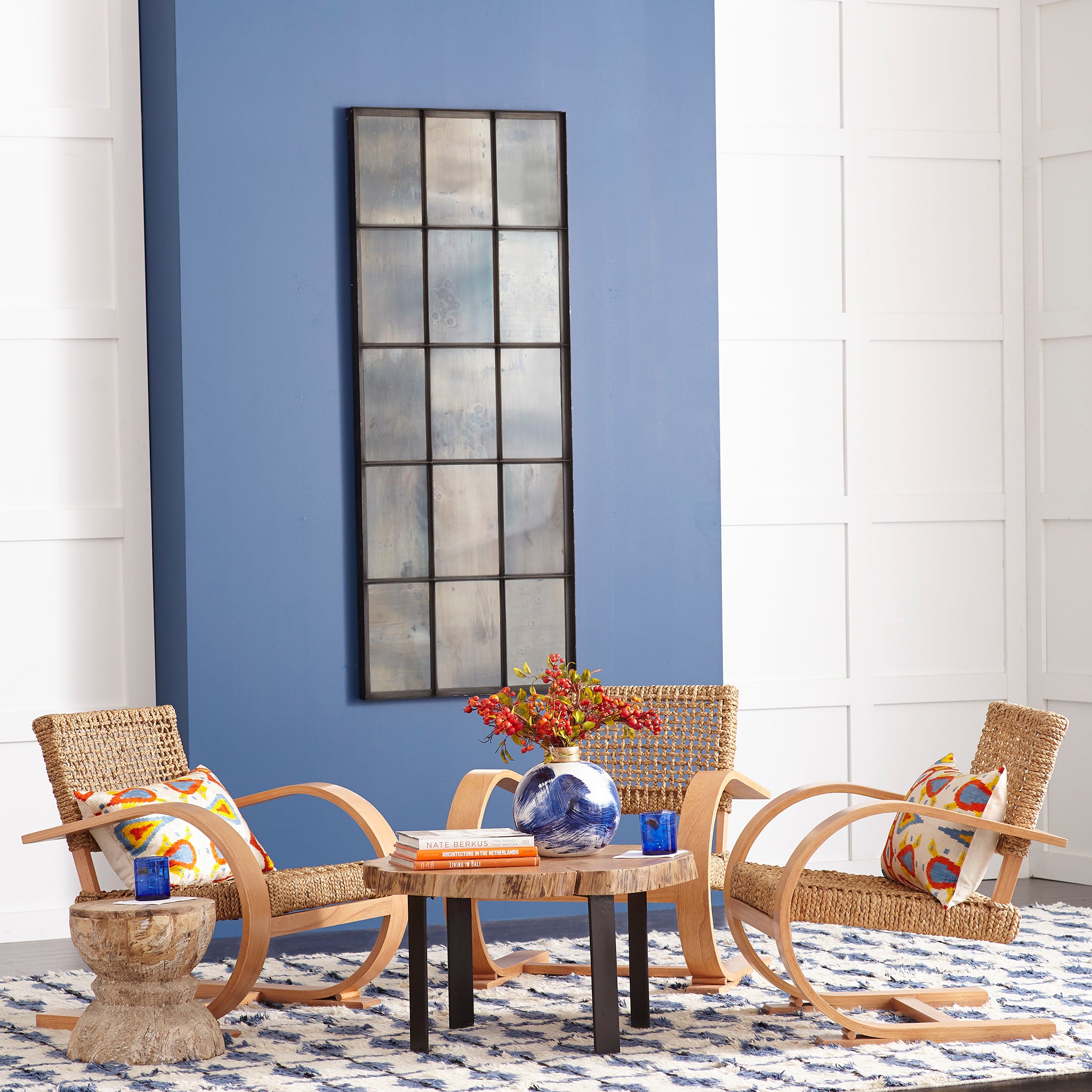 Tall Vintage Mirror with Iron Frame | Wisteria