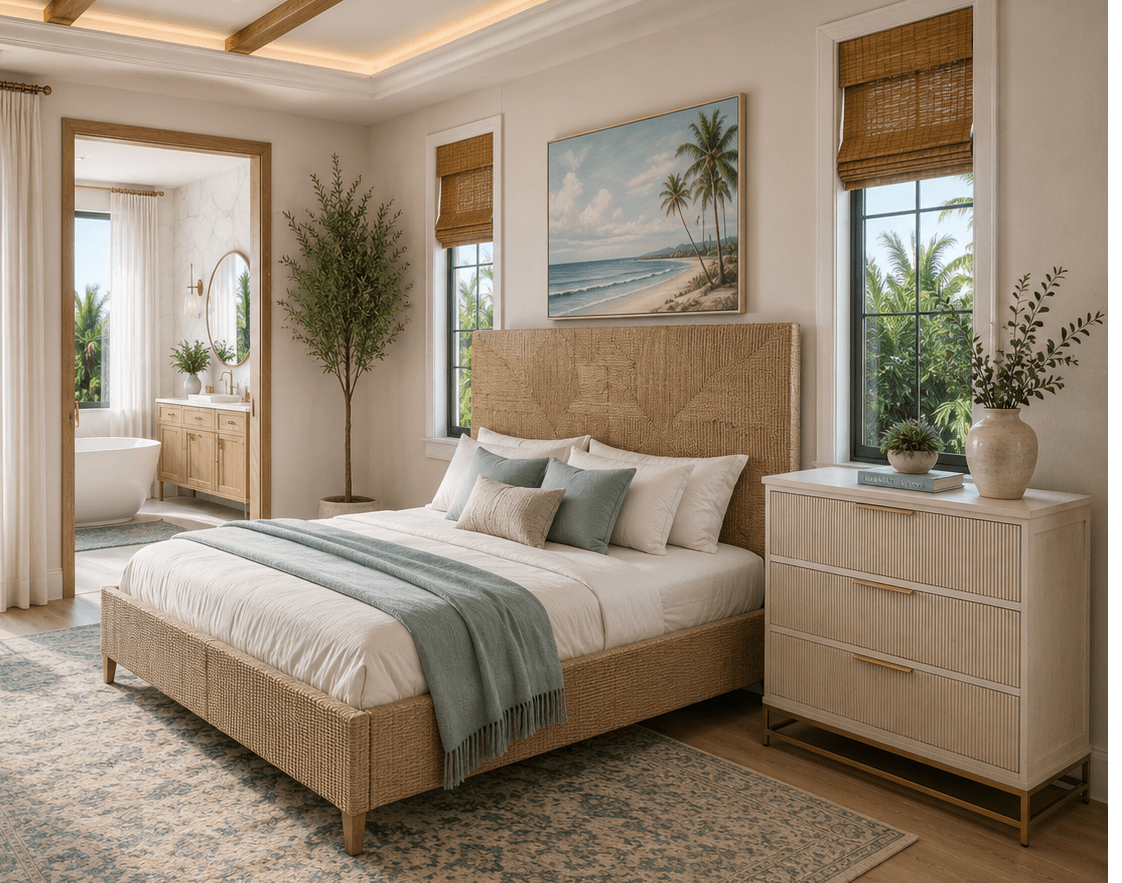 Viseu Woven Rush King Bed - Wisteria