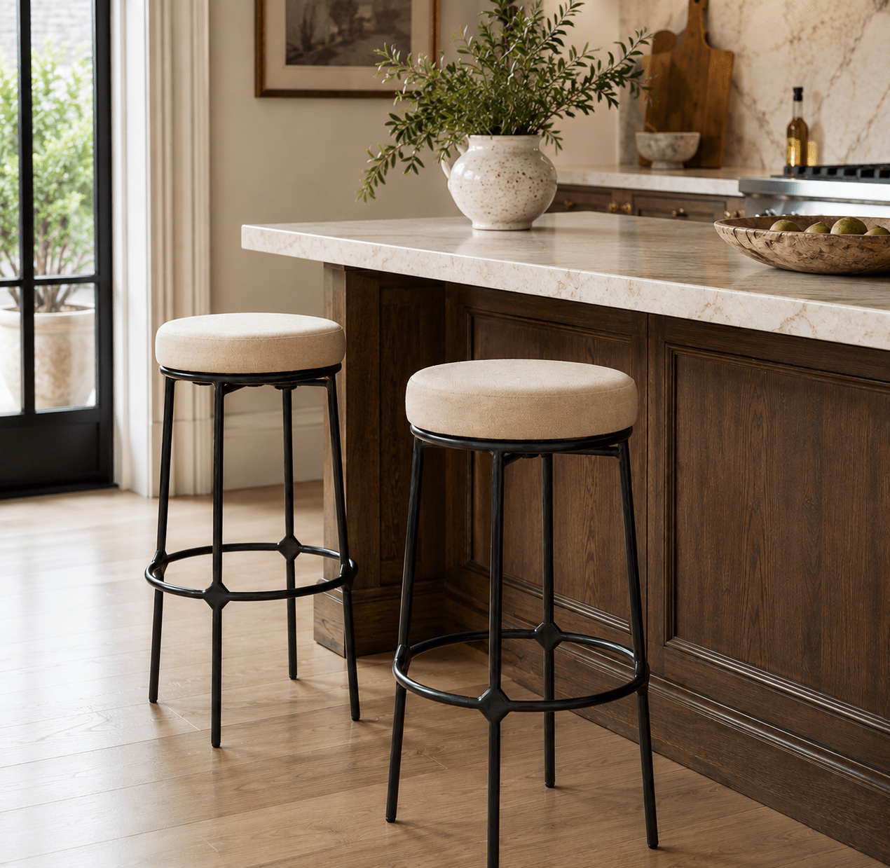 Amies Upholstered Stool - Wisteria