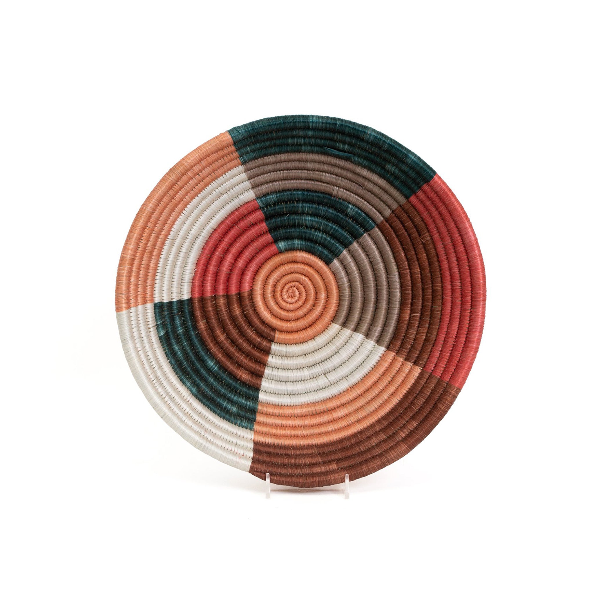 Albers Round Basket in Coral and Gray 12"