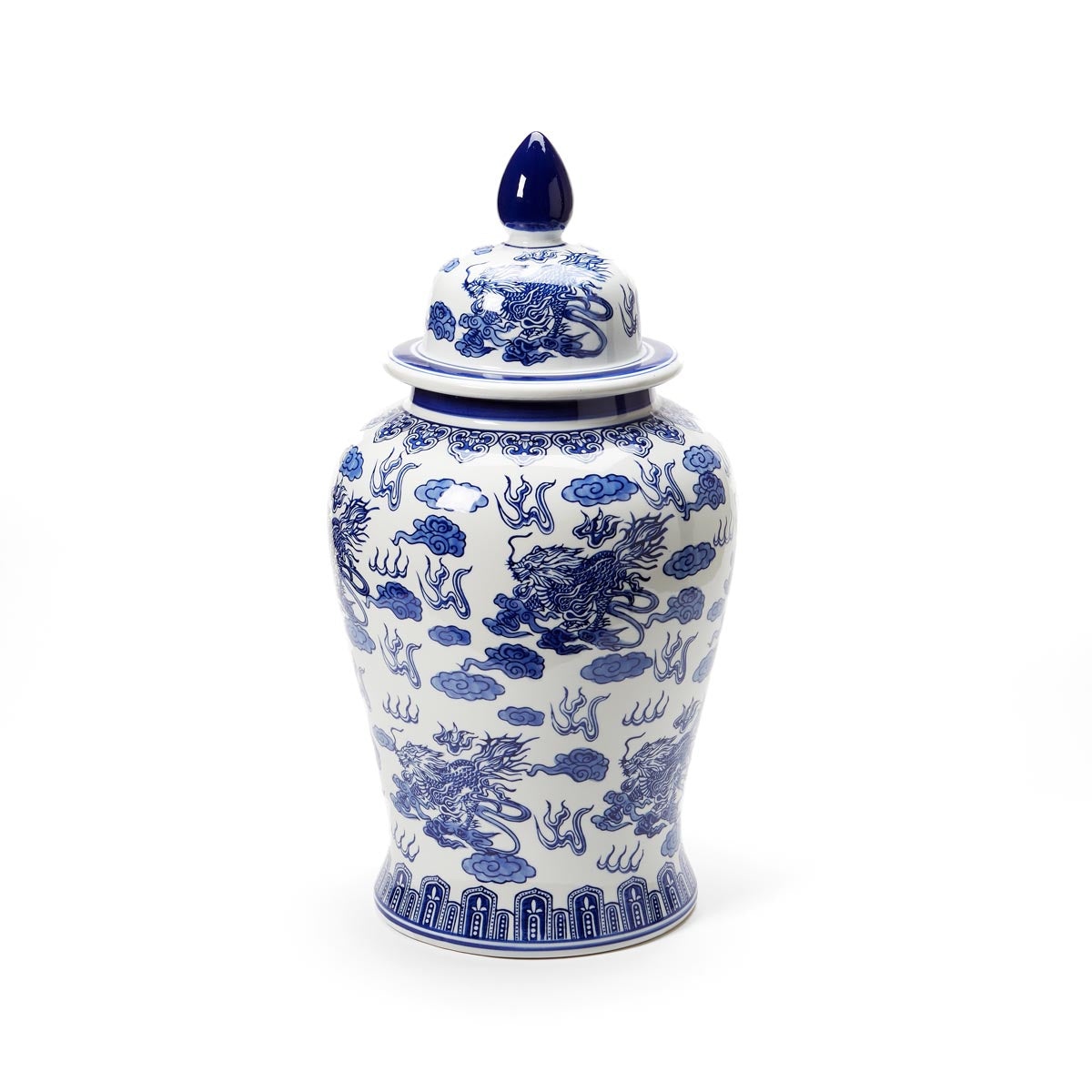 Classic Large Chinoiserie Temple Jar