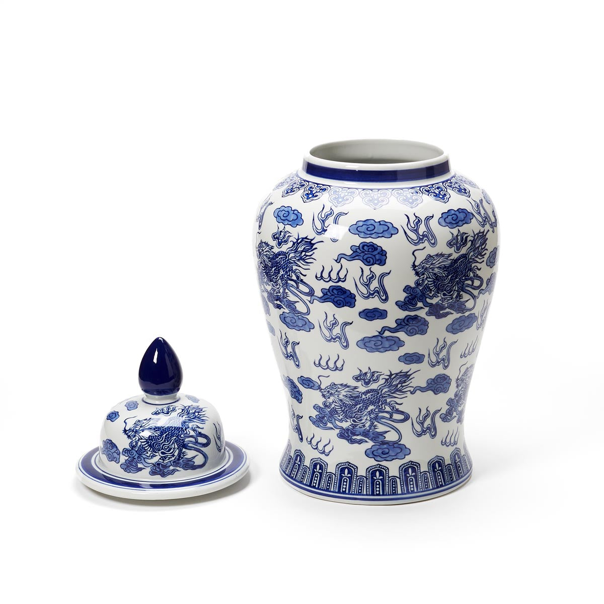 Classic Large Chinoiserie Temple Jar