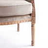 Natural linen Louis XV Wing Chair on a white background