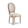 Natural Linen - Weathered Wood Louis XVI Side Chair White Background